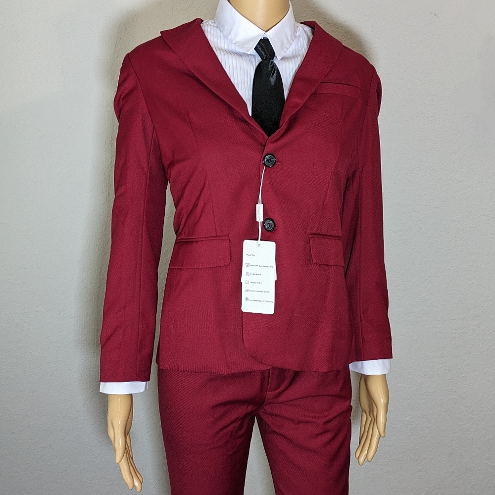 5 Piece Suit Size 12 Boys Wine Red Color